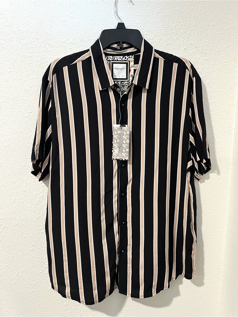 NWT Denim & Flower Ricky Singh Striped Button Up Size Large